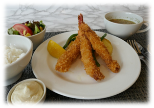エビフライ御膳　ご飯・スープ・サラダ付