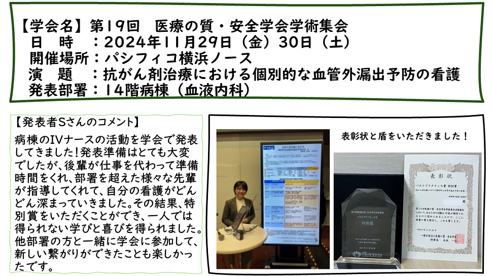  第19回　医療の質・安全学会学術集会：2024年11月